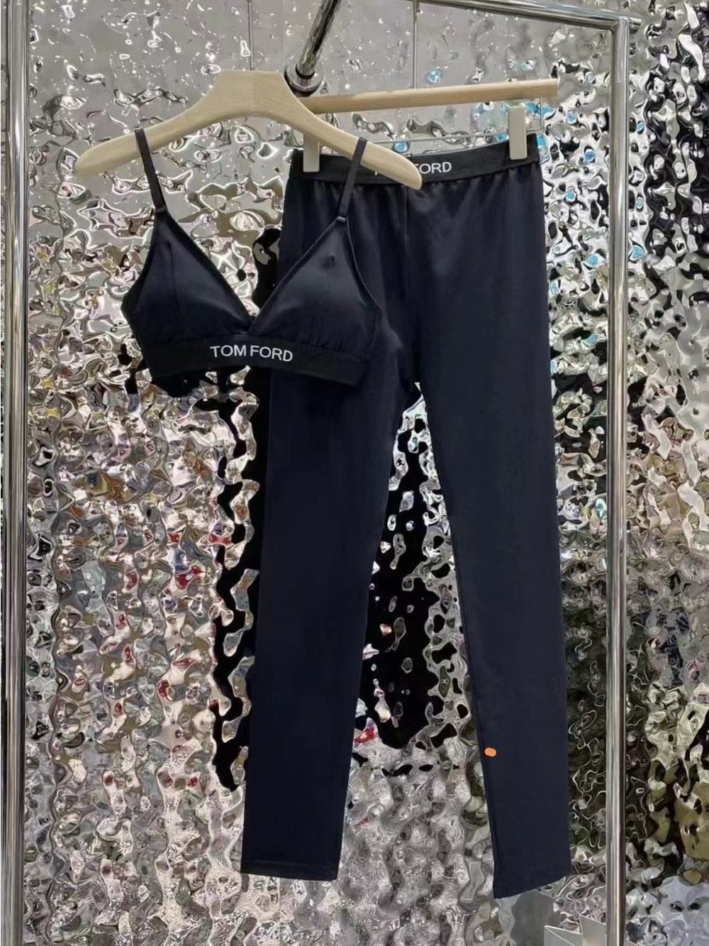 Tom Ford Black Stretch Leggings with Branded Waistband
